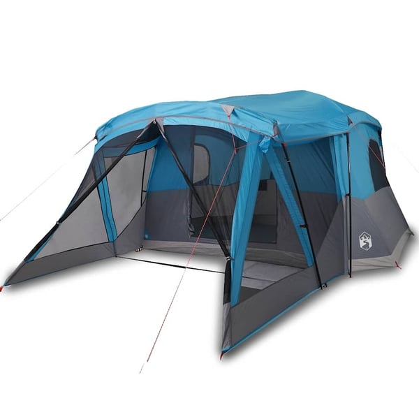vidaXL Campingtelt med veranda 4 personer blå vanntett