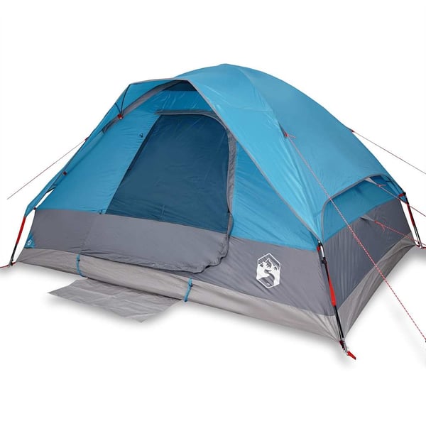 vidaXL Kuppeltelt for camping 4 personer blå vanntett