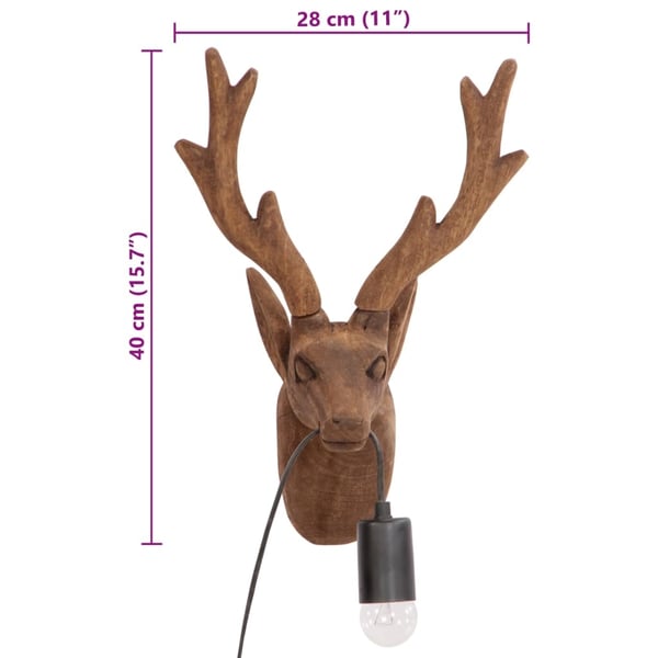 vidaXL Vegglampe dyreformet 25 W 28x20x40 cm E27