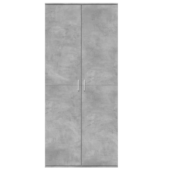 vidaXL Kaappi betoninharmaa 80x35x180 cm tekninen puu