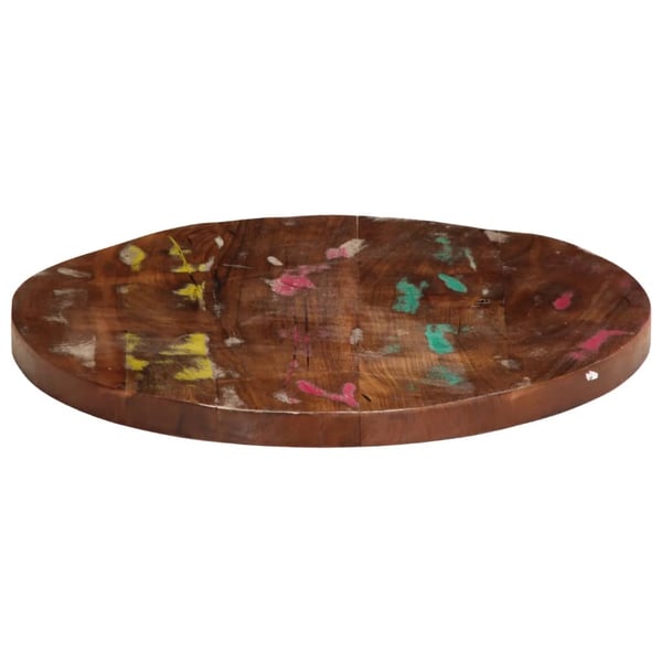 vidaXL bordplade Ø70x3,8 cm rund massivt genbrugstræ