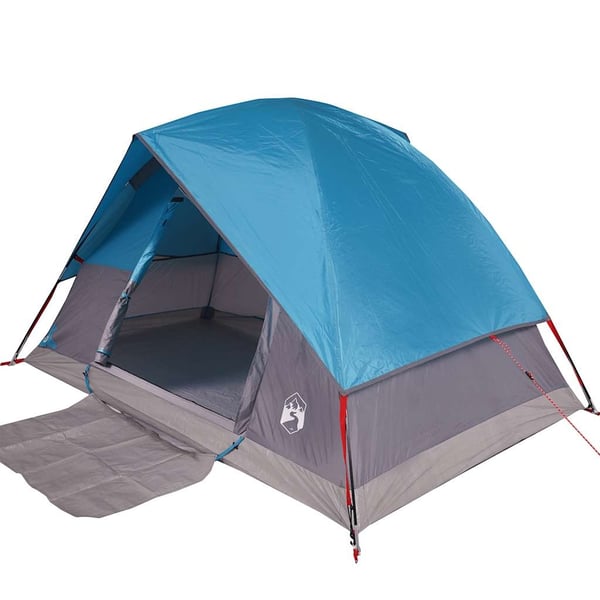 vidaXL Kuppeltelt for camping 4 personer blå vanntett