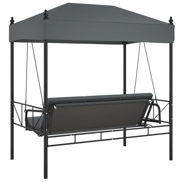 vidaXL Hammock med tak mörkgrå stål