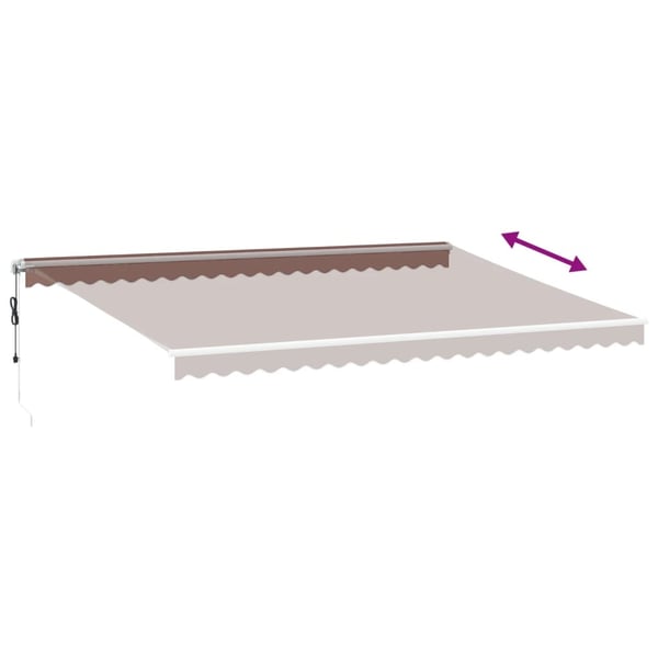 vidaXL Automatisk uttrekkbar markise med LED brun 500x350 cm