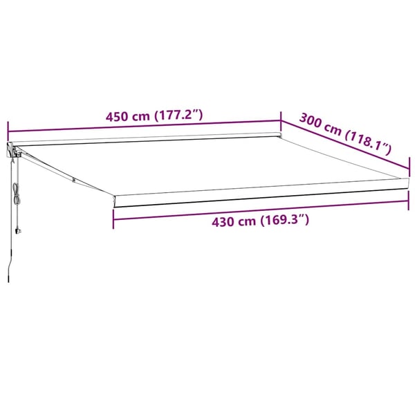 vidaXL Automatisk uttrekkbar markise brun 450x300 cm