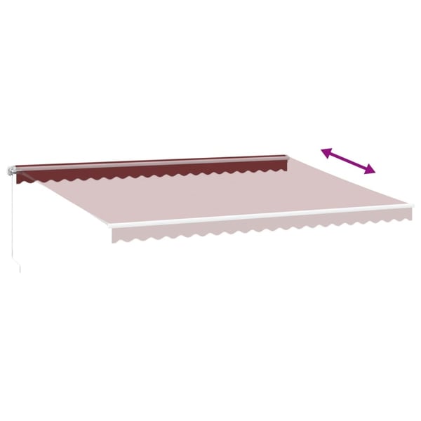 vidaXL Käsin kelattava markiisi LED viininpunainen 500x350 cm