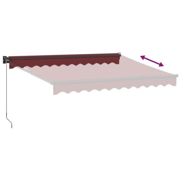 vidaXL Manuell uttrekkbar markise burgunder 300x250 cm