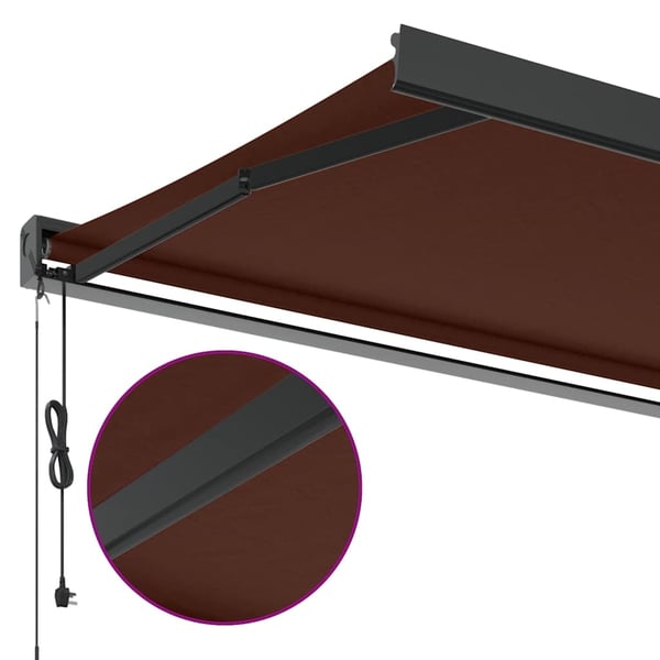 vidaXL Automatisk uttrekkbar markise brun 500x300 cm