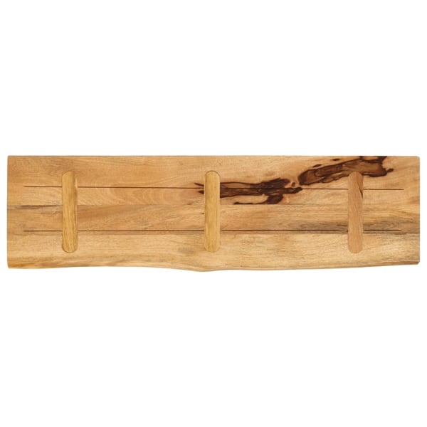vidaXL bordplade 120x30x2,5 cm naturlig kant massivt ru mangotræ