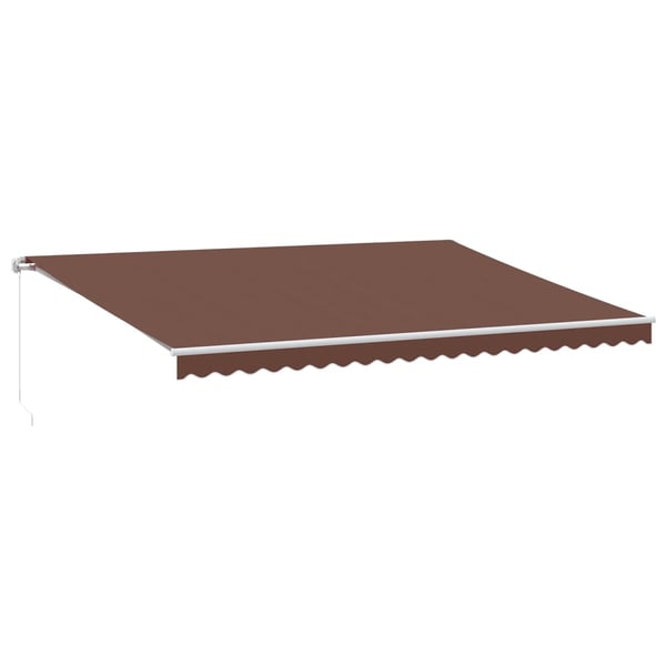 vidaXL Manuell uttrekkbar markise med LED brun 500x350 cm
