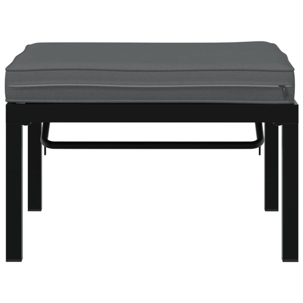 vidaXL haveskammel med hynde aluminium sort