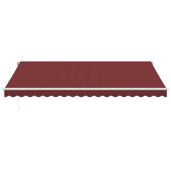 vidaXL Manuell uttrekkbar markise med LED burgunder 450x300 cm