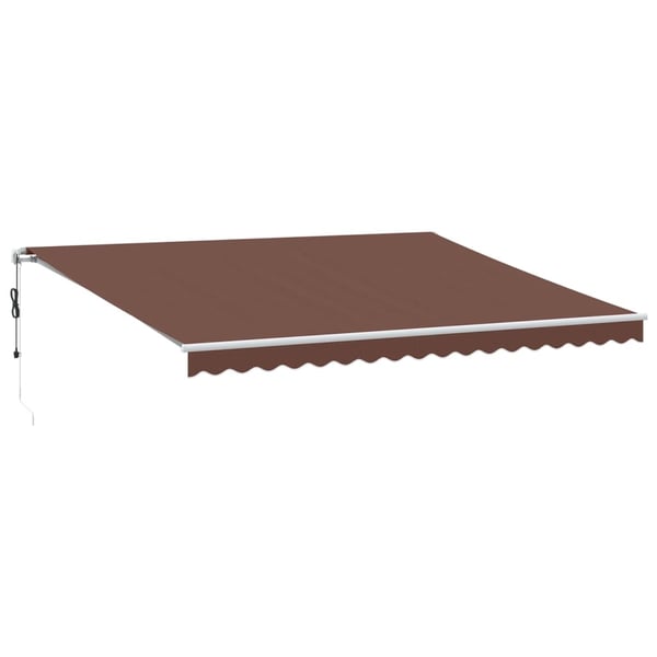 vidaXL Automatisk uttrekkbar markise med LED brun 450x350 cm