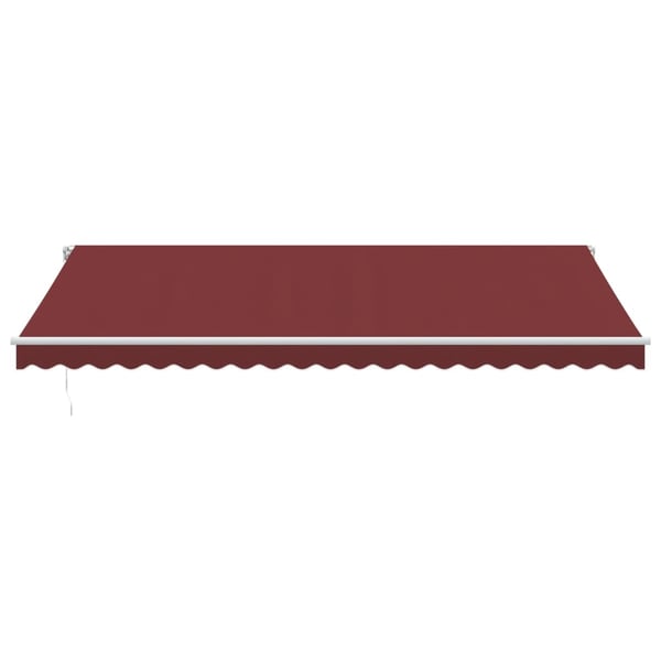 vidaXL Manuell uttrekkbar markise med LED burgunder 500x300 cm