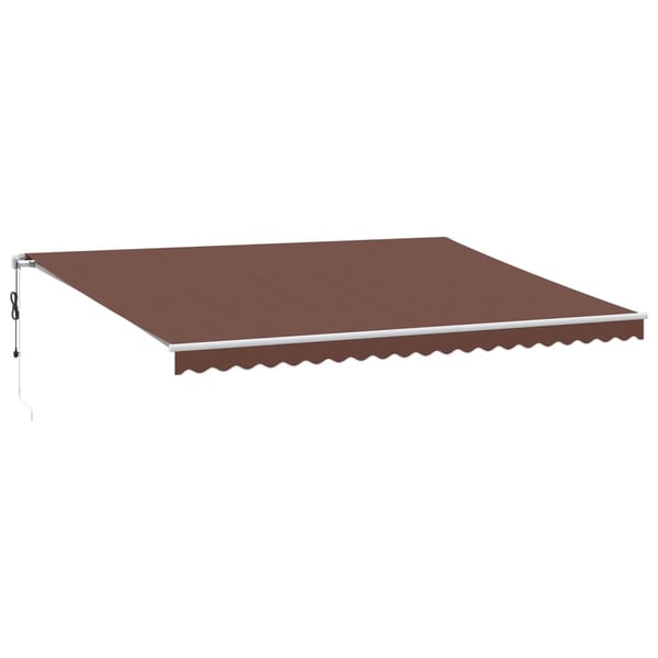 vidaXL Manuell uttrekkbar markise med LED brun 500x300 cm