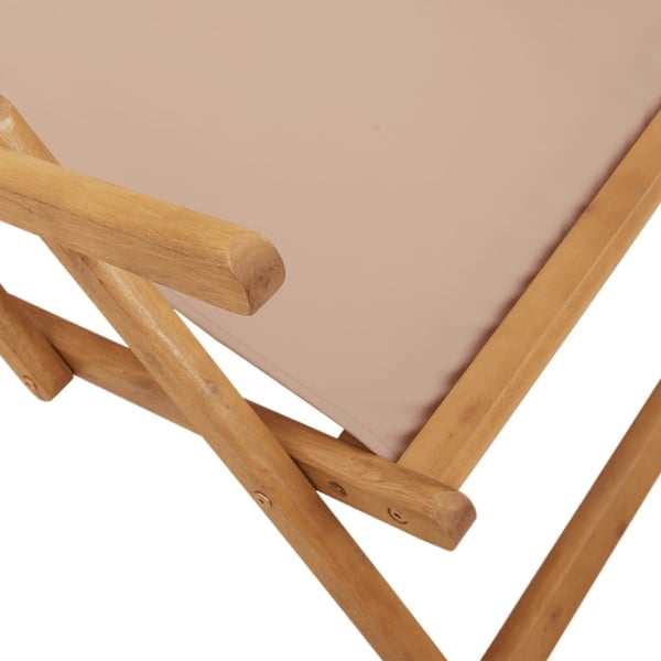 vidaXL strandstole 2 stk. foldbar stof og massivt træ gråbrun