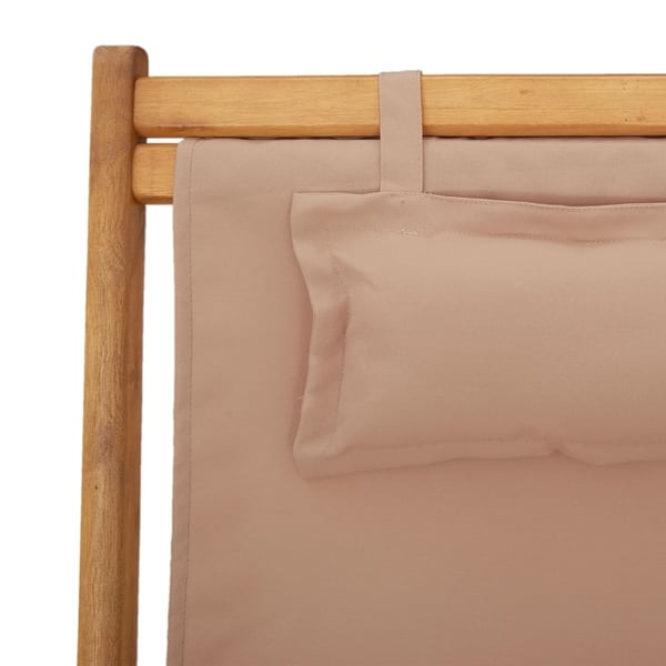 vidaXL strandstole 2 stk. foldbar stof og massivt træ gråbrun