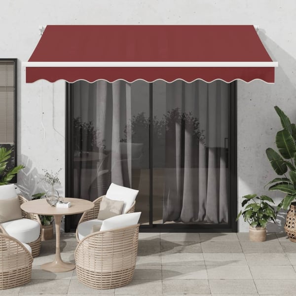 vidaXL Automaattimarkiisi LED-valoilla viininpunainen 300x250 cm