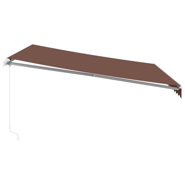 vidaXL Manuell uttrekkbar markise med LED brun 400x350 cm
