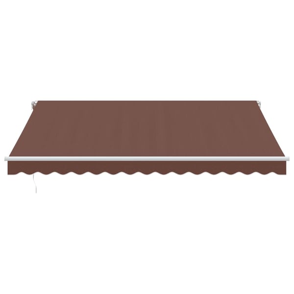 vidaXL Manuell uttrekkbar markise med LED brun 400x350 cm
