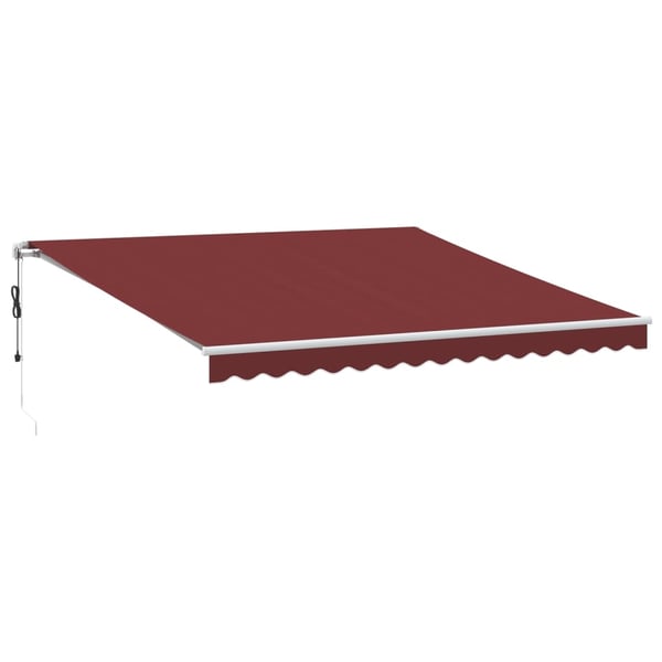 vidaXL Automatisk uttrekkbar markise med LED burgunder 400x350 cm