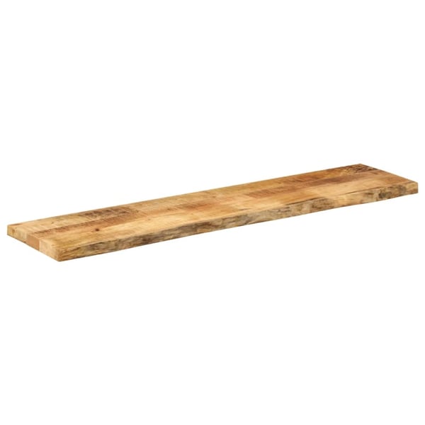 vidaXL bordplade 140x40x2,5 cm naturlig kant massivt ru mangotræ