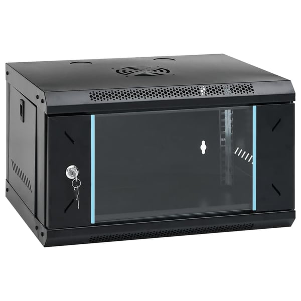 vidaXL 6U Seinäkiinnitettävä verkkolaitekaappi 19" IP20 53x40x30 cm