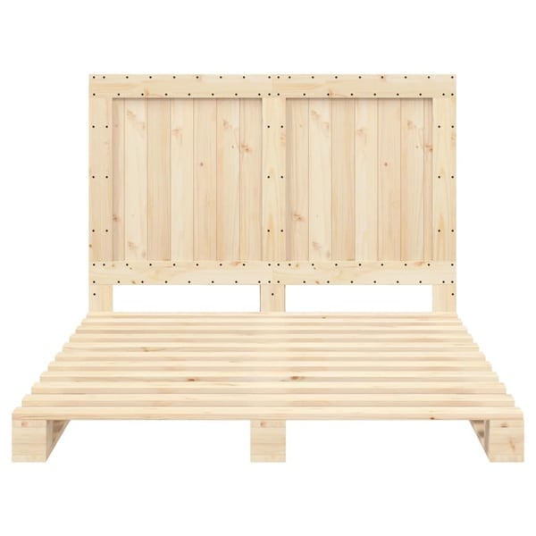 vidaXL sengeramme med sengegavl 140x200 cm massivt fyrretræ hvid