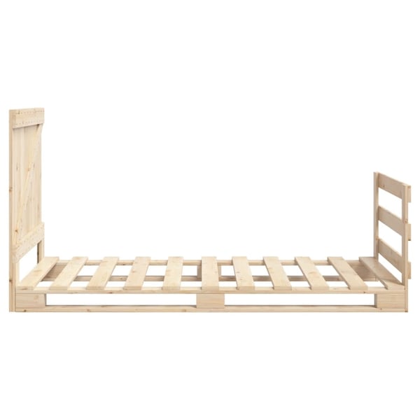vidaXL Sengeramme med hodegavl 90x200 cm heltre furu
