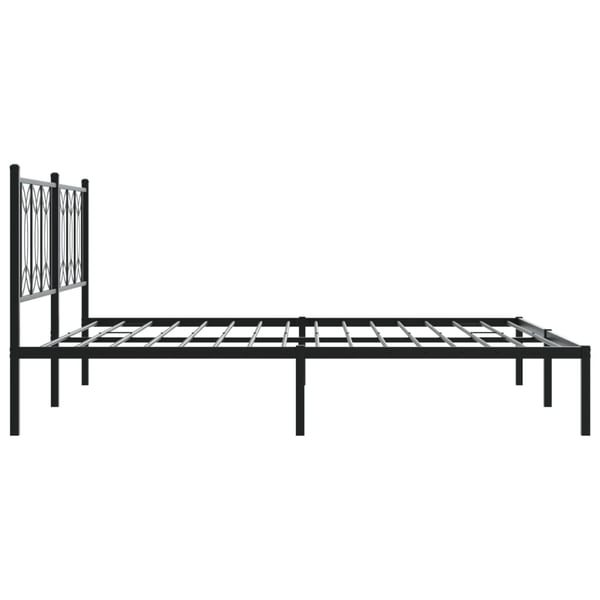 vidaXL Sengeramme i metall med sengegavl svart 183x213 cm