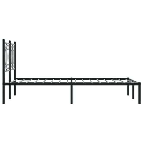 vidaXL Sengeramme i metall med hodegavl svart 120x190 cm