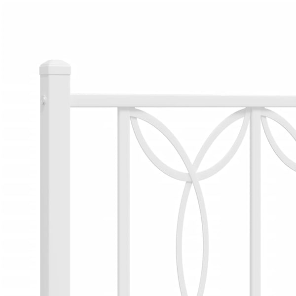 vidaXL Sengeramme i metall uten madrass med hodegavl hvit 75x190 cm