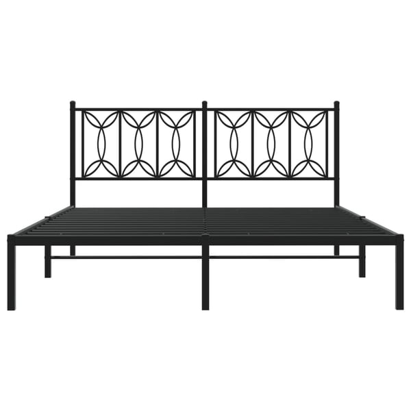 vidaXL Sengeramme i metall med sengegavl svart 150x200 cm