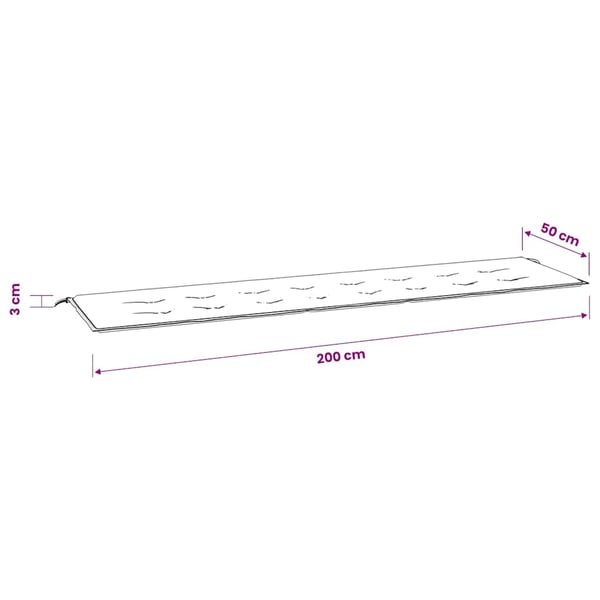 vidaXL hynde til havebænk 200x50x3 cm oxfordstof marineblå