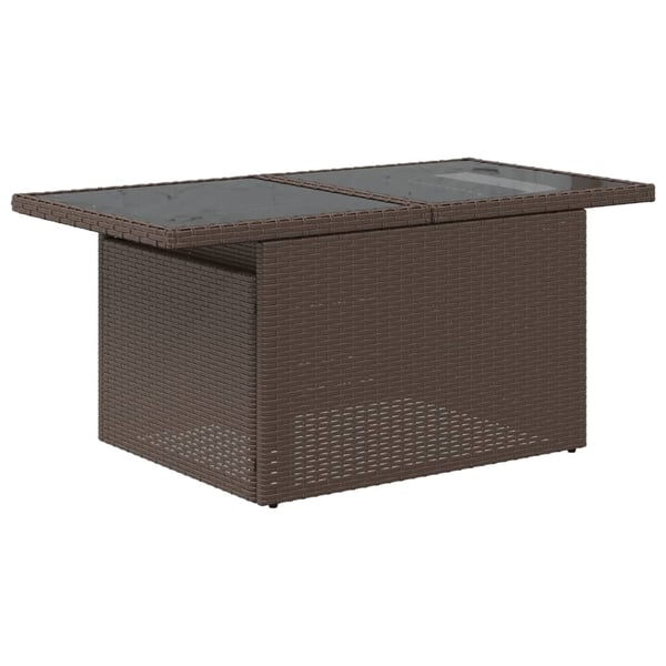 vidaXL sofasæt til haven 7 dele med hynder polyrattan brun