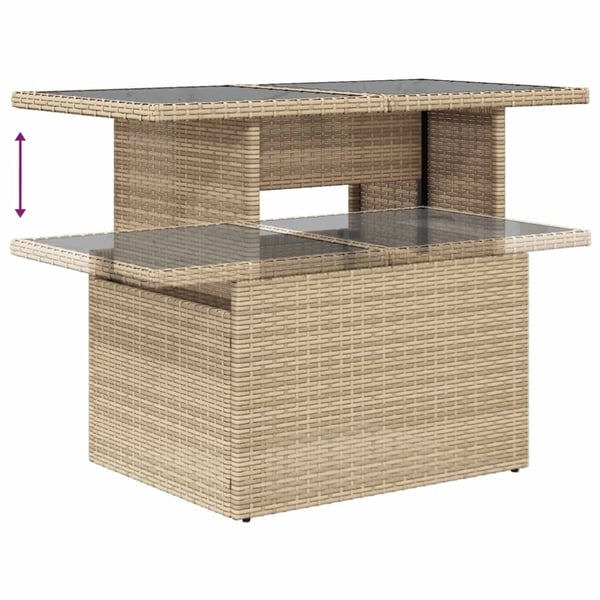 vidaXL sofasæt til haven 8 dele med hynder polyrattan beige