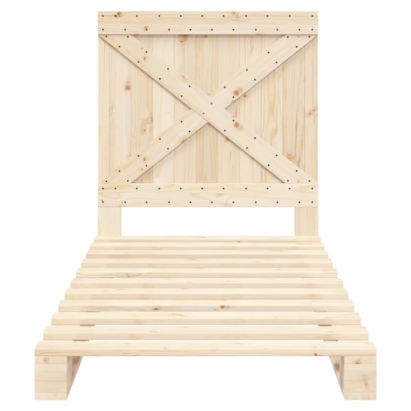 vidaXL Sengeramme med hodegavl 90x200 cm heltre furu