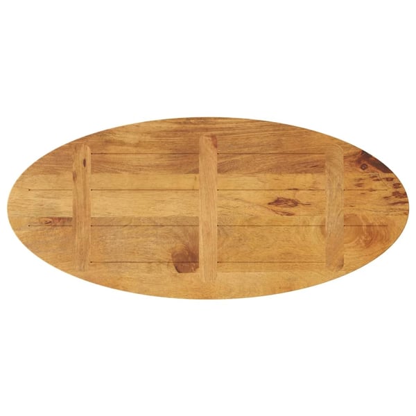 vidaXL bordplade 140x50x3,8 cm oval massivt mangotræ