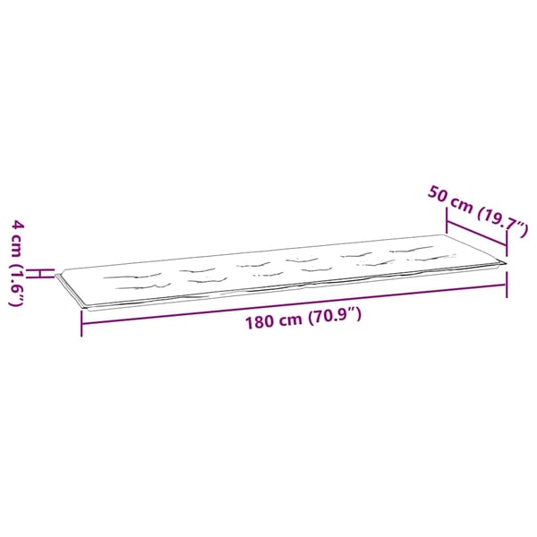 vidaXL hynde til havebænk 180x50x4 cm oxfordstof marineblå