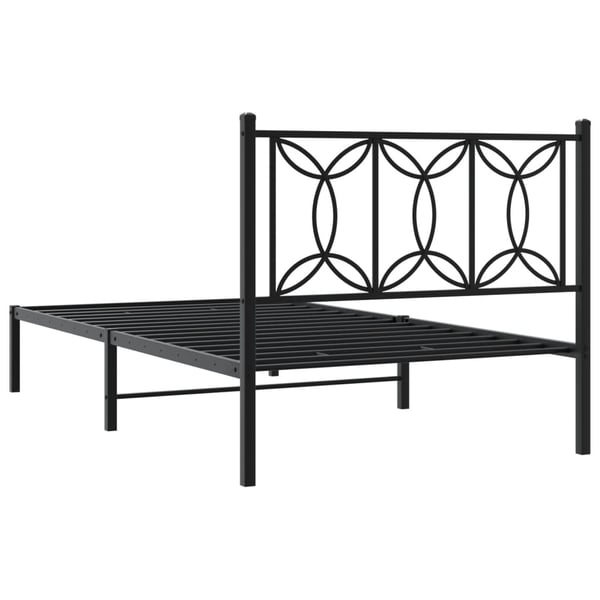 vidaXL Sengeramme i metall med hodegavl svart 107x203 cm