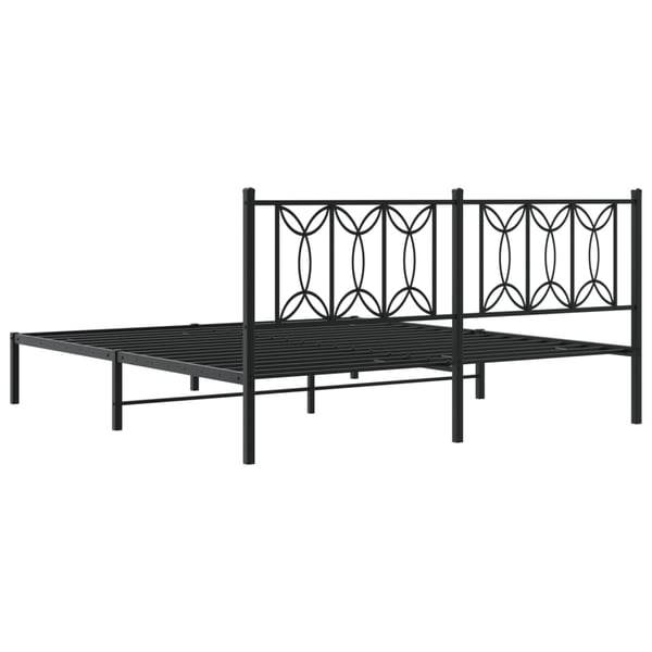 vidaXL Sengeramme i metall med sengegavl svart 180x200 cm
