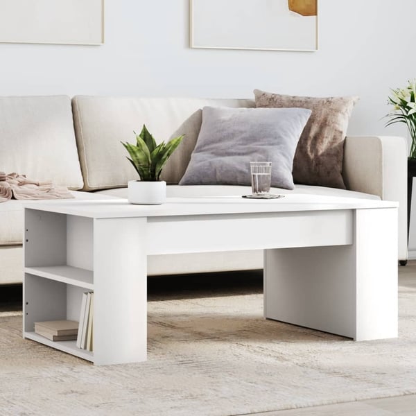 vidaXL Salongbord hvit 102x55x42 cm konstruert tre