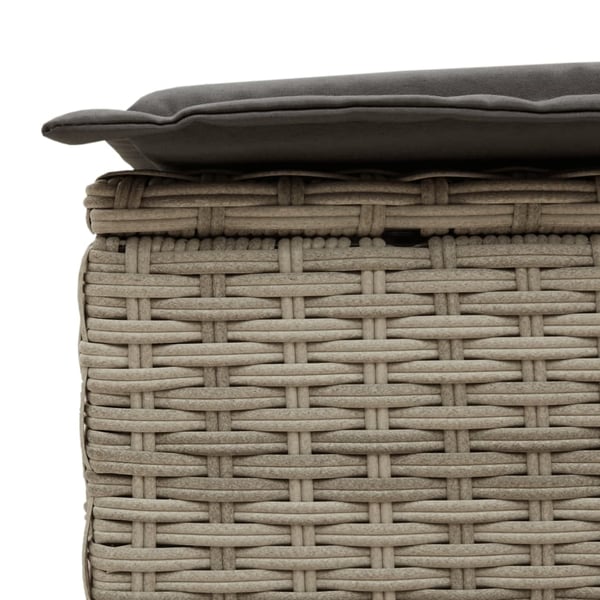 vidaXL solseng med hynder polyrattan lysegrå
