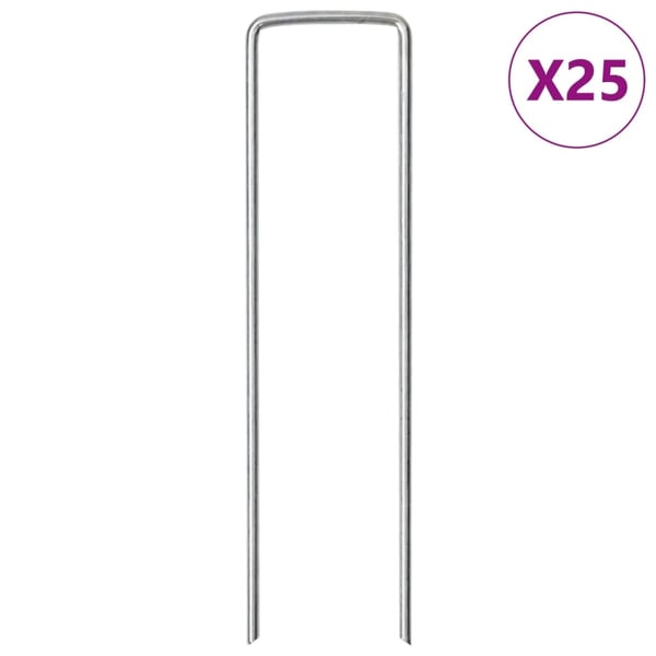 vidaXL Maatapit U-muotoinen 25 pcs 15x3,5 cm galvanoitu teräs