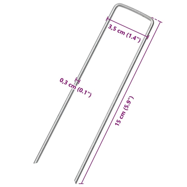 vidaXL Jordplugger U-formet 25 stk 15x3,5 cm galvanisert stål