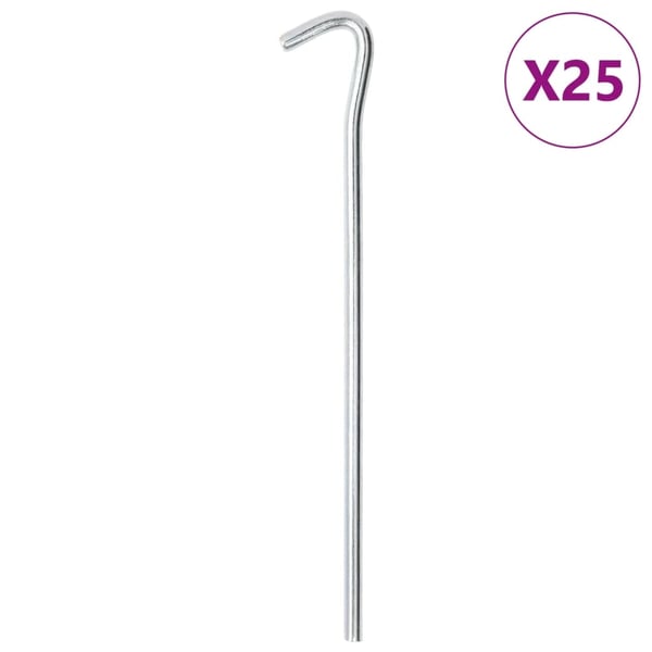 vidaXL Teltplugger 25 stk 23 cm Ø7 mm galvanisert stål