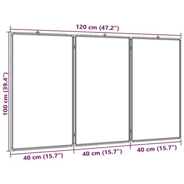 vidaXL Magnetisk tavle sammenleggbar 120x100x1,7 cm aluminium