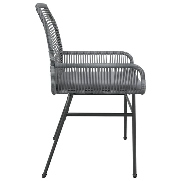 vidaXL havestole 2 stk. med hynder polyrattan grå