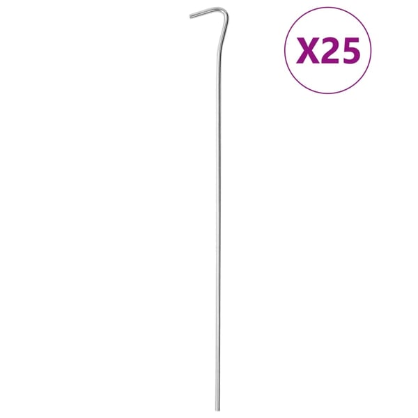 vidaXL teltpløkker 25 stk. 30 cm Ø4 mm galvaniseret stål