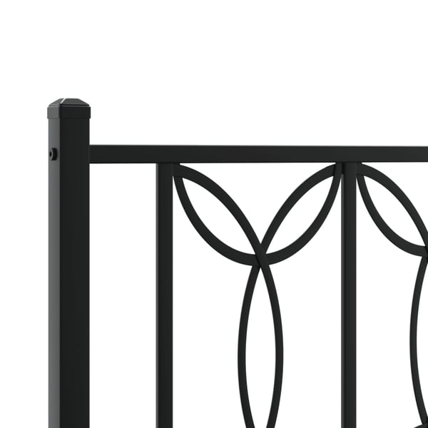 vidaXL Sengeramme i metall med hode- og fotgavl svart 75x190 cm
